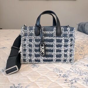 NWT Michael Kors Frayed Denim 
Shoulder / Crossbody bag